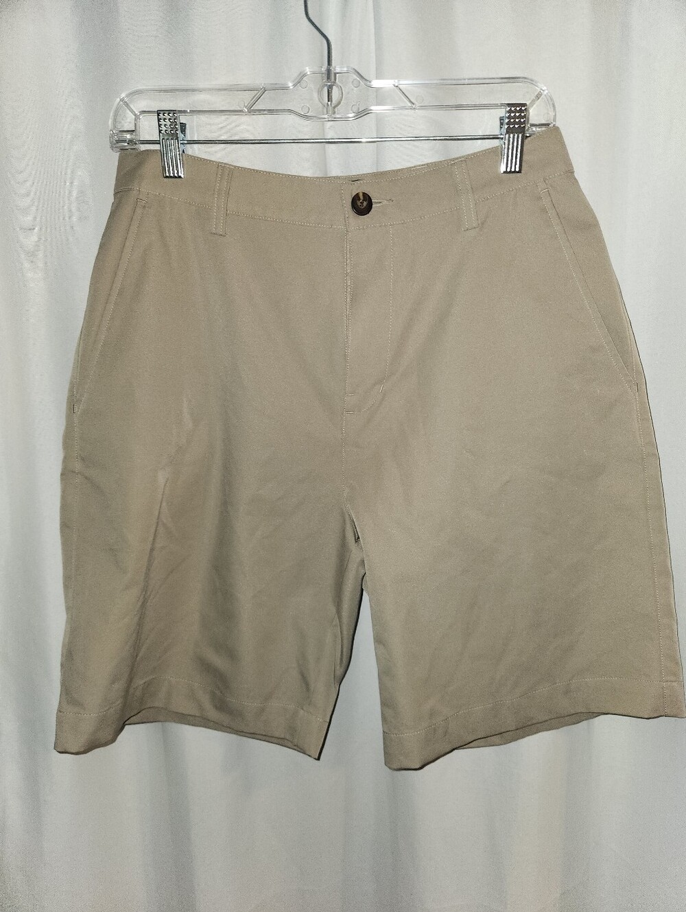 Adidas Men's Beige Sz 30 ClimaCool Flat Front Athletic Cadual Golf Shorts